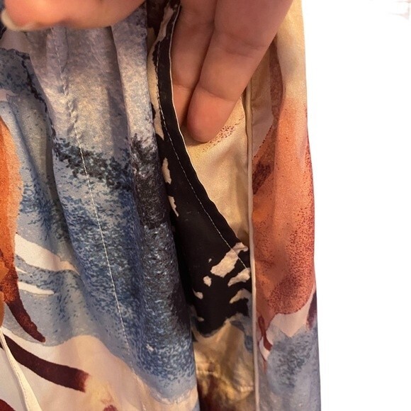 Soma‎ Sensual Satin Pajama Lounge Pants Size XS Watercolor Pattern Floral - Picture 5 of 6